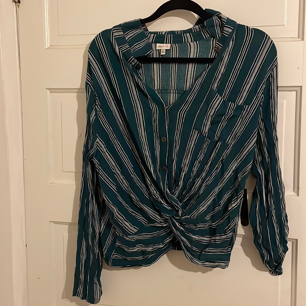 Flannel long sleeve crop top
